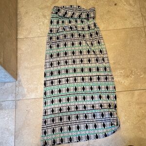 Cynthia Rowley Black and Green Geometric Pencil Skirt